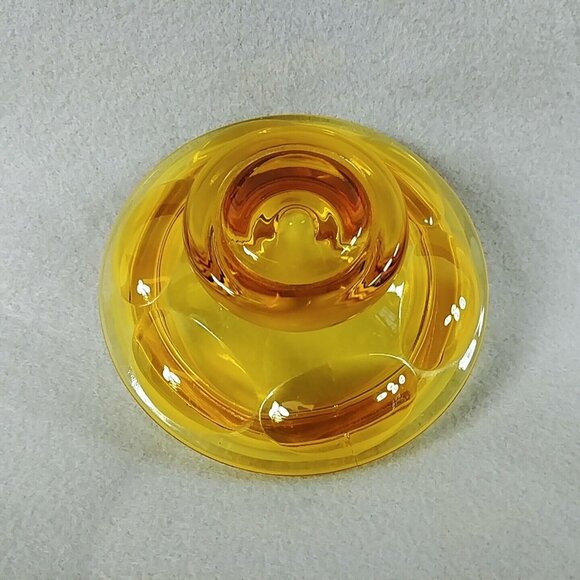 Canister With Sealing Lid Amber Gold Thumbprint Apothecary Design 8" - Picture 6 of 9